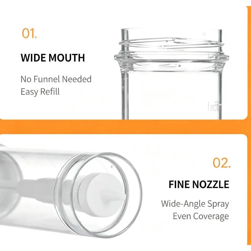 Professional Oil Spray Bottle with Wide Fan Nozzle and Fine Mist Dispenser, Leak-Proof Design for Cooking, Air Frying, Salads, and BBQ