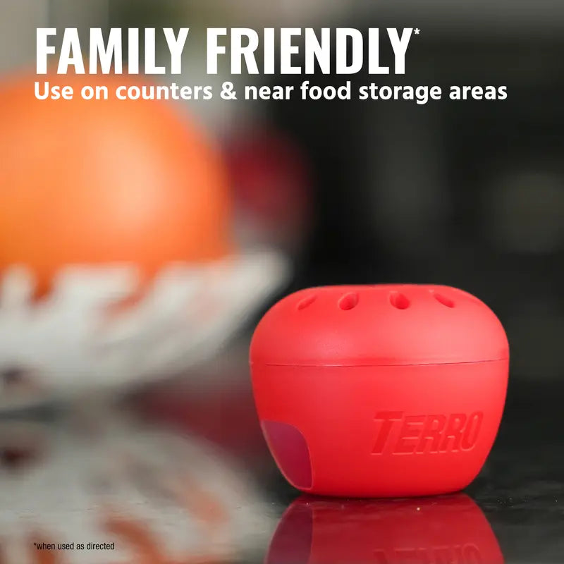 TERRO Indoor Fruit Fly Traps (2-Pack) with 90-Day Lure Supply - Effective Solution for Controlling Fruit Flies Near Food and Trash Areas - Ready-to-Use